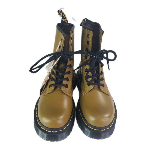 Dr Martens 1460 Bex Olive Green Smooth Leather Boots Women Sz 5 ~ Men Sz 4 Doc - Picture 3 of 10